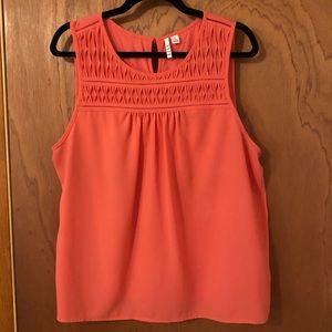 ELLE Coral Pink Sleeveless Blouse
